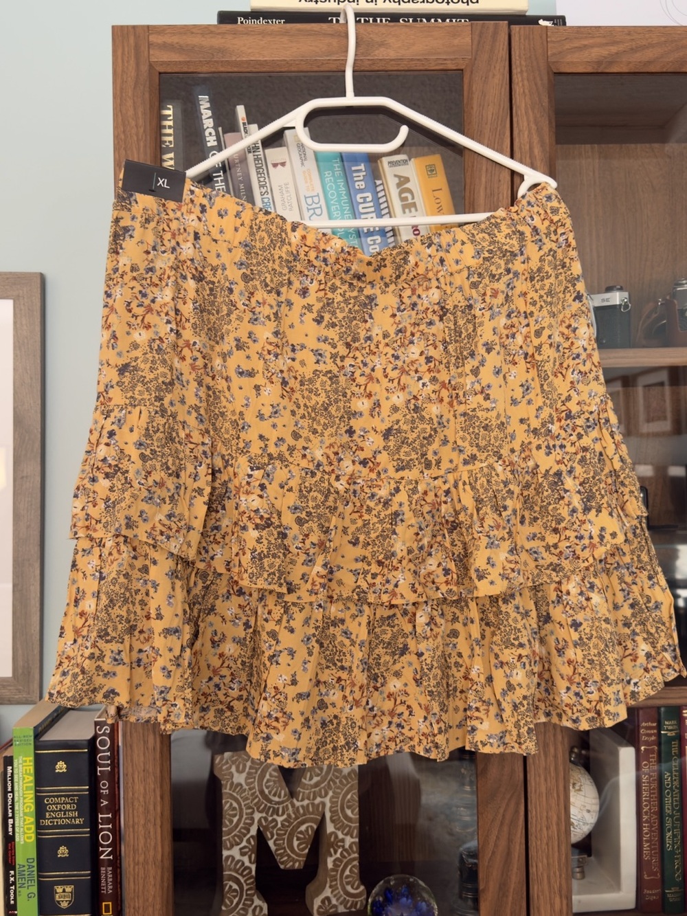 Maurices Yellow Floral Tiered Skirt